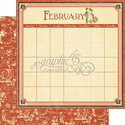 Набор бумаги 30х30 см "Children's Hour. Calendar Pad", 24 листа (Graphic 45)
