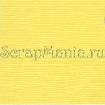 Кардсток Bazzill Basics 30,5х30,5 см однотонный с текстурой льна, цвет банановый
