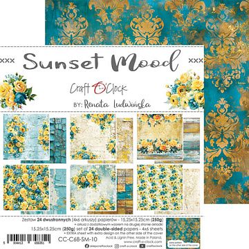 Набор бумаги 15х15 см "Sunset mood", 24 листа (CraftO'clock)