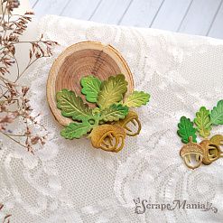 Нож "Листья леса. Желуди", 2,9х4,5 см (ScrapMania)