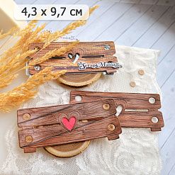 Нож "Деревянный ящик с сердечком", 4,3х9,7 см (ScrapMania)