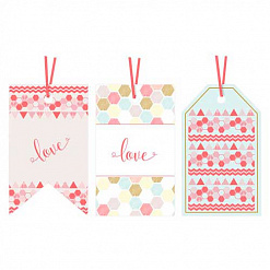 Набор мини бирок и штампов "Geometric Neon" (DoCrafts)