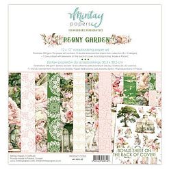 Набор бумаги 30х30 см "Peony garden", 12 листов (Mintay)