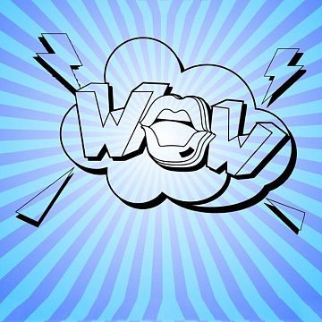 Штамп "Поп-арт. WOW с губами", 5х3,5 см (Креатив)