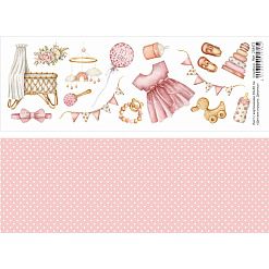 Лист с картинками 10х30 см "Детские игрушки. Девочка" (ScrapMania)