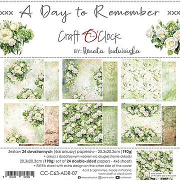 Набор бумаги 20х20 см "A day to remember", 24 листа (CraftO'clock)