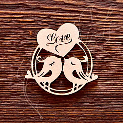 Украшение из чипборда "Птички. Love" (AL)