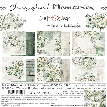 Набор бумаги 20х20 см "Cherished memories", 24 листа (CraftO'clock)