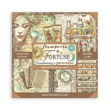 Набор бумаги 20х20 см "Fortune", 22 листа (Stamperia)