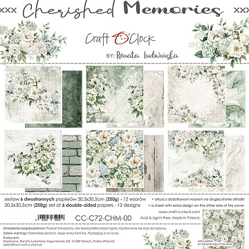 Набор бумаги 30х30 см "Cherished memories", 6 листов (CraftO'clock)