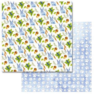 Бумага "По грибы, по ягоды. Зайки" (ScrapMania)