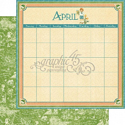 Набор бумаги 30х30 см "Children's Hour. Calendar Pad", 24 листа (Graphic 45)
