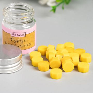 Сургуч в банке "Восьмигранник. Янтарный", 19 шт (АртУзор)