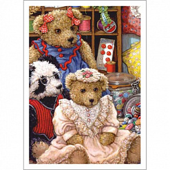 Тканевая карточка мини "Плюшевая семейка. Праздничные наряды" (ScrapMania)
