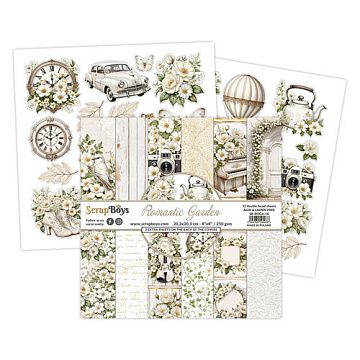 Набор бумаги 20х20 см "Romantic garden", 12 листов (ScrapBoys)
