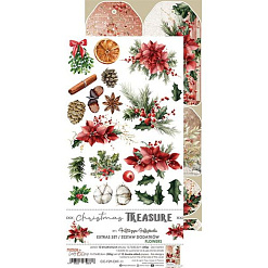 Набор бумаги 30х15 см "Christmas treasure. Для вырезания. Цветы", 12 листов (CraftO'clock)