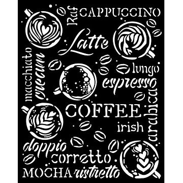 Трафарет 20х25 см "Coffee & Chocolate. Надписи" (Stamperia)