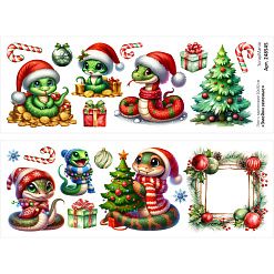 Лист с картинками 10х30 см "Змейки зеленые" (ScrapMania)