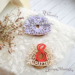 Нож "8 Марта. Праздник в цветах", 5,4х6,9 см (ScrapMania)