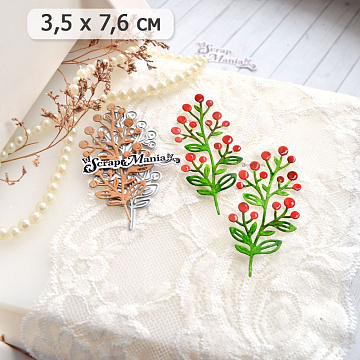Нож "Длинные растения. Ягодная ветка", 3,5х7,6 см (ScrapMania)