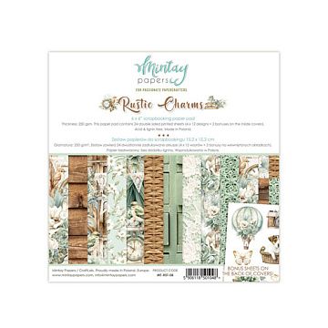Набор бумаги 15х15 см "Rustic Charms", 24 листа (Mintay)