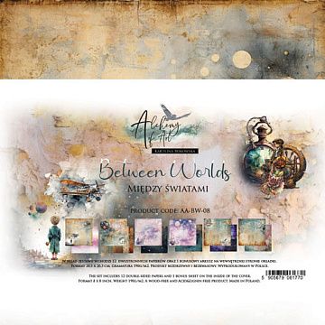 Набор бумаги 20х20 см "Between Worlds", 12 листов (Alchemy of Art)
