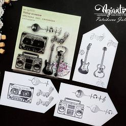 Штамп "Музыка нас связала", 6,8х2,3 см (AgiArt)