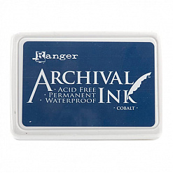 Водостойкая перманентная подушечка Archival Ink Cobalt Кобальтовый синий (Ranger)