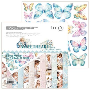 Набор бумаги 20х20 см "Sweetheart. Celebration. Для вырезания", 18 листов (Lemon Craft)
