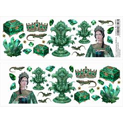Лист с картинками 10х30 см "Малахитовый цветок. Сокровища" (ScrapMania)