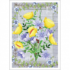 Тканевая карточка мини "Цветочная нежность. Кувшинки" (ScrapMania)
