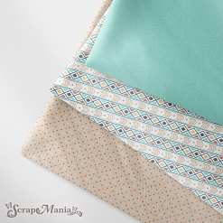 Отрез ткани 75х50 см "Этника. Детская. Фоновый. Мятный" (ScrapMania)
