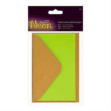 Набор заготовок для открыток 10х6,5 см "Neon Yellow" с конвертами (DoCrafts)