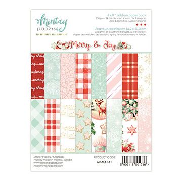 Набор бумаги 15х20 см "Merry & Joys", 24 листа (Mintay)