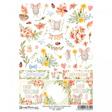Скрап-карта А4 "Варенье из одуванчиков. Картинки и карточки" (ScrapMania)