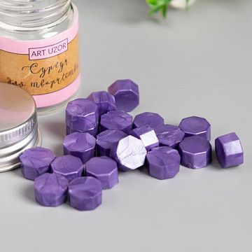 Сургуч в банке "Восьмигранник. Роскошный фиолет", 19 шт (АртУзор)