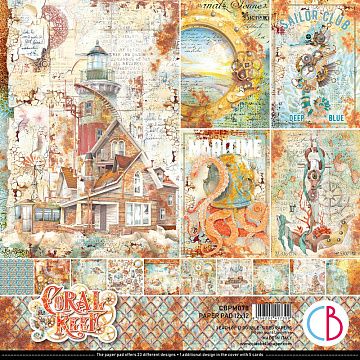 Набор бумаги 30х30 см "Coral Reef", 12 листов (Ciao bella)