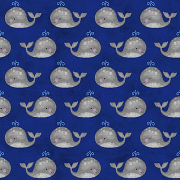 Отрез ткани 50х55 см "Морские киты" (PEPPY)