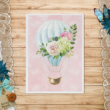 Тканевая карточка "Обнимая счастье. Розовое небо" (ScrapMania)