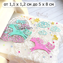 Нож "Единорожек среди звезд", 5х8 см (ScrapMania)