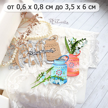 Нож "Цветочный комплимент. Бидон с колокольчиками", 3,5х6 см (ScrapMania)