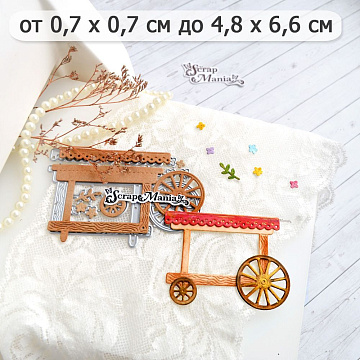 Нож "Цветочный магазин. Выставочная тележка", 6х6,7 см (ScrapMania)