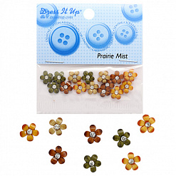 Набор акриловых украшений "Цветок. Коричневый микс", 1 см (Dress it up)