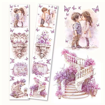 Лист для вырезания 6,5х30,5 см "Violet Whisper. Лестница" (Margaret)