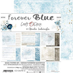 Набор бумаги 20х20 см "Forever blue. Basic", 24 листа (CraftO'Clock)