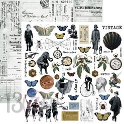 Набор 30х30 см "Back in time", 9 листов (13Arts)