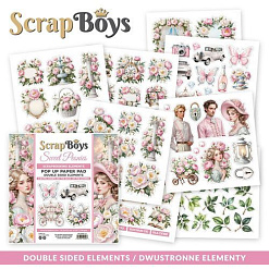 Набор бумаги 15х15 см "Sweet peonies. Для вырезания", 24 листа (ScrapBoys)