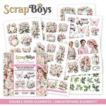 Набор бумаги 15х15 см "Sweet peonies. Для вырезания", 24 листа (ScrapBoys)