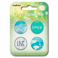 Набор фишек "It's A Wonderful Life. Жизнь прекрасна 3" на английском (ScrapBerry's)