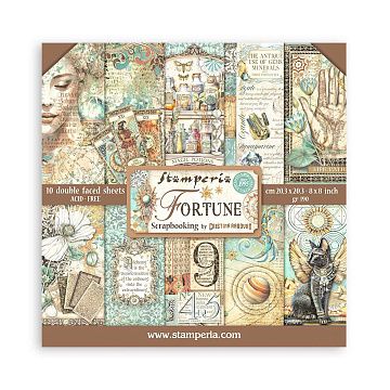 Набор бумаги 20х20 см "Fortune", 10 листов (Stamperia)